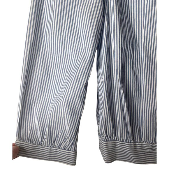 MADEWELL Indigo Blue + White Stripe Wrap-Front 3/4 Length Sleeve Blouse Size XXS - Picture 5 of 8